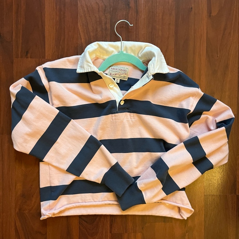 abercrombie & fitch rugby crop shirt polo